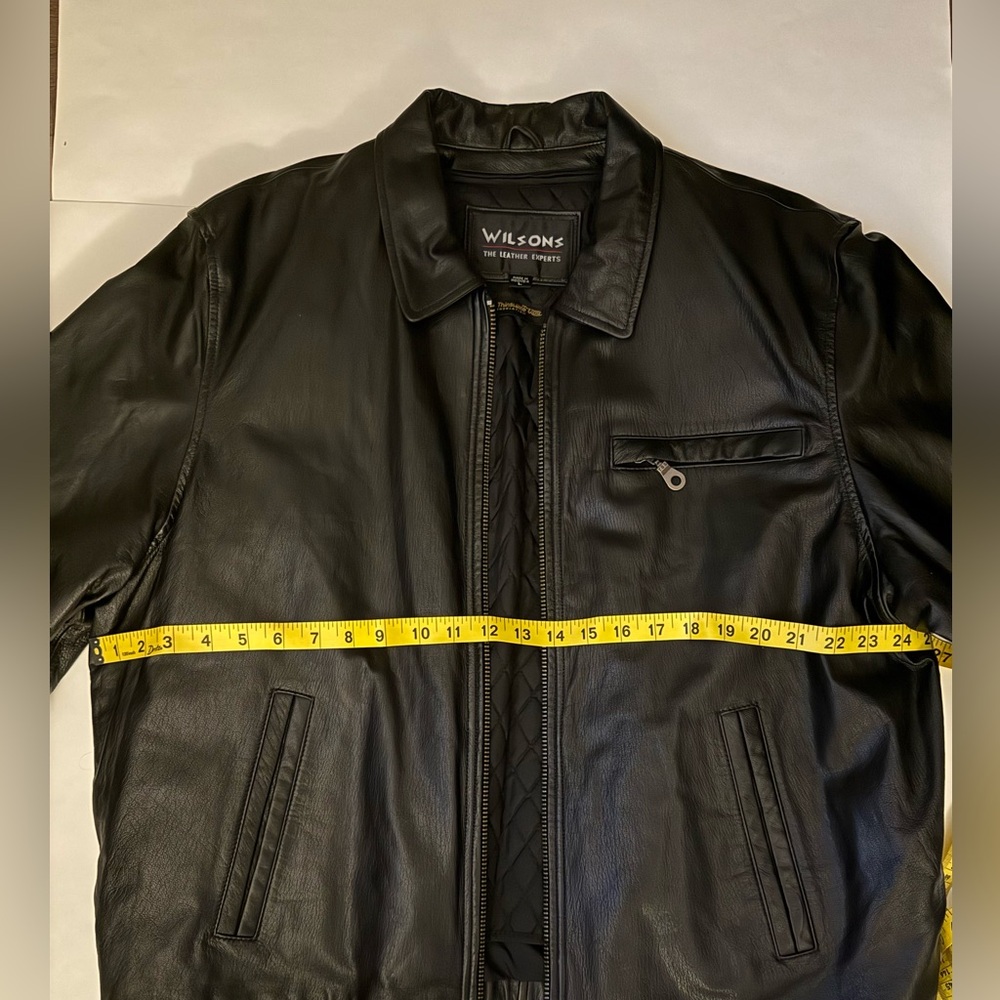 Wilson Black Leather Jacket for Men - Picture 12 of 15